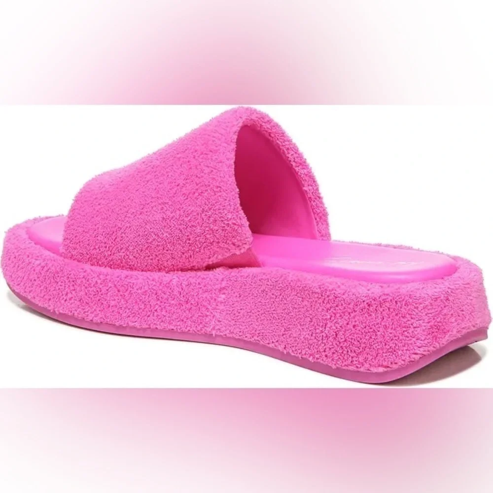 NWOT Circus by Sam Edelman Latasha Pink Terry Wedge Slide Sandals 7 - Picture 2 of 14